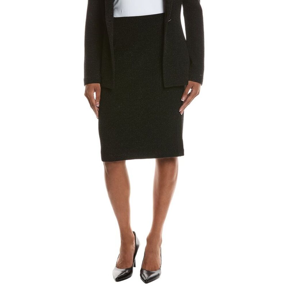 St. John Womens  Tuxedo Stripe Pencil Skirt, Black